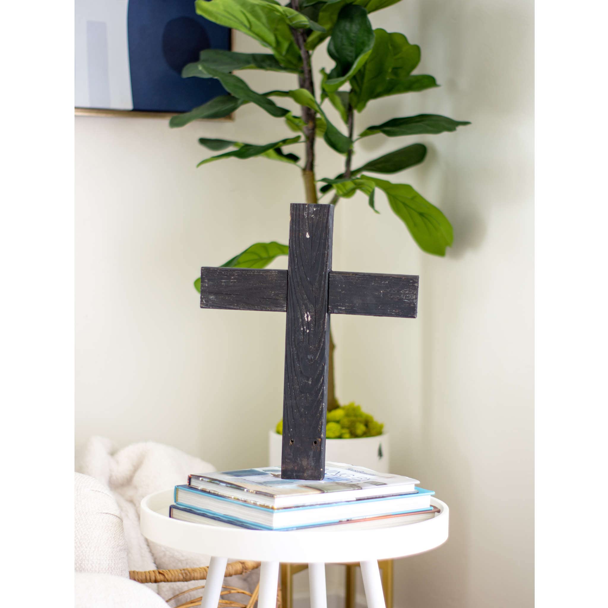 BarnwoodUSA Decorative Cross, Rustic Christian Home Decor, Recycled Wood (Smoky Black) - Image 7