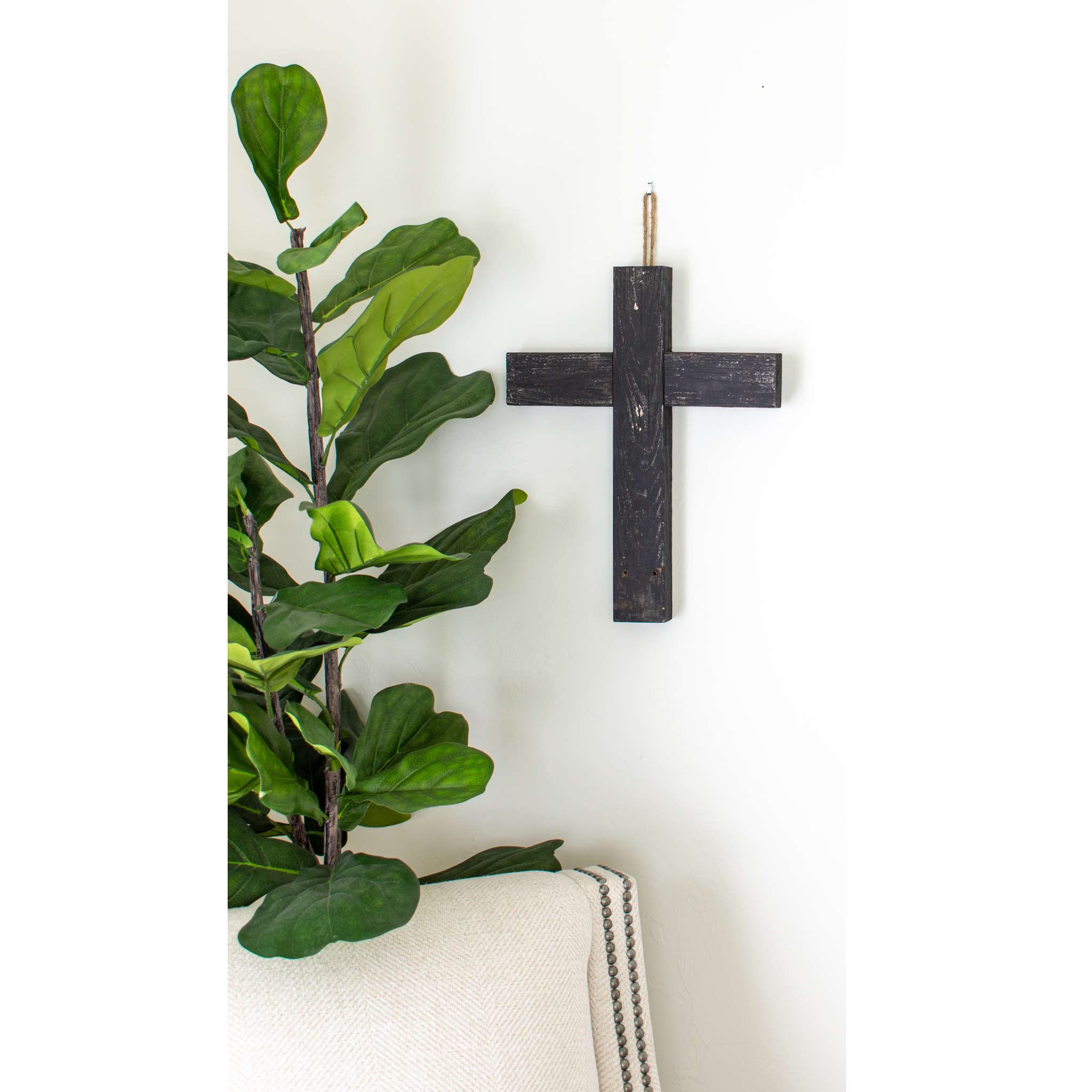 BarnwoodUSA Decorative Cross, Rustic Christian Home Decor, Recycled Wood (Smoky Black) - Image 8