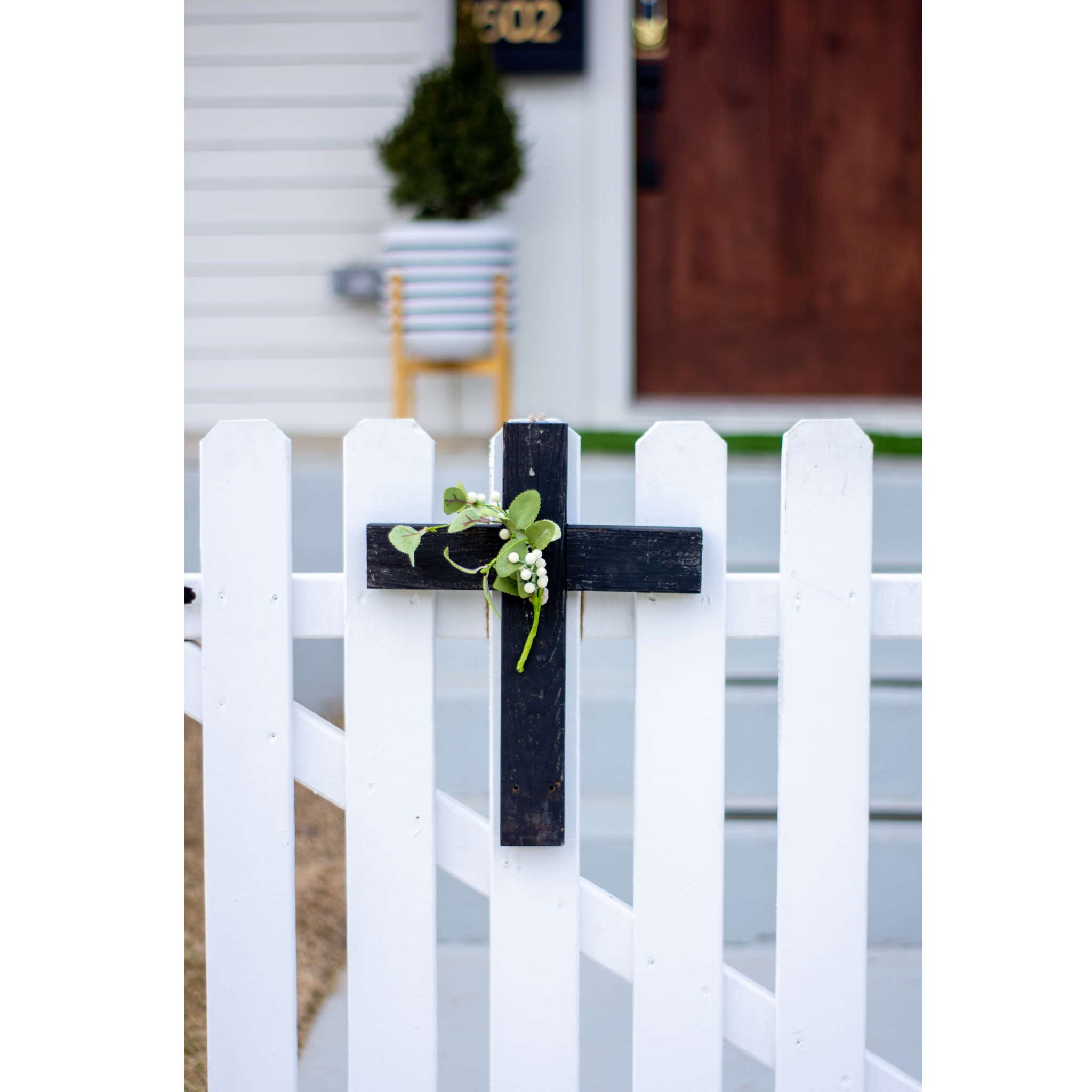 BarnwoodUSA Decorative Cross, Rustic Christian Home Decor, Recycled Wood (Smoky Black) - Image 9