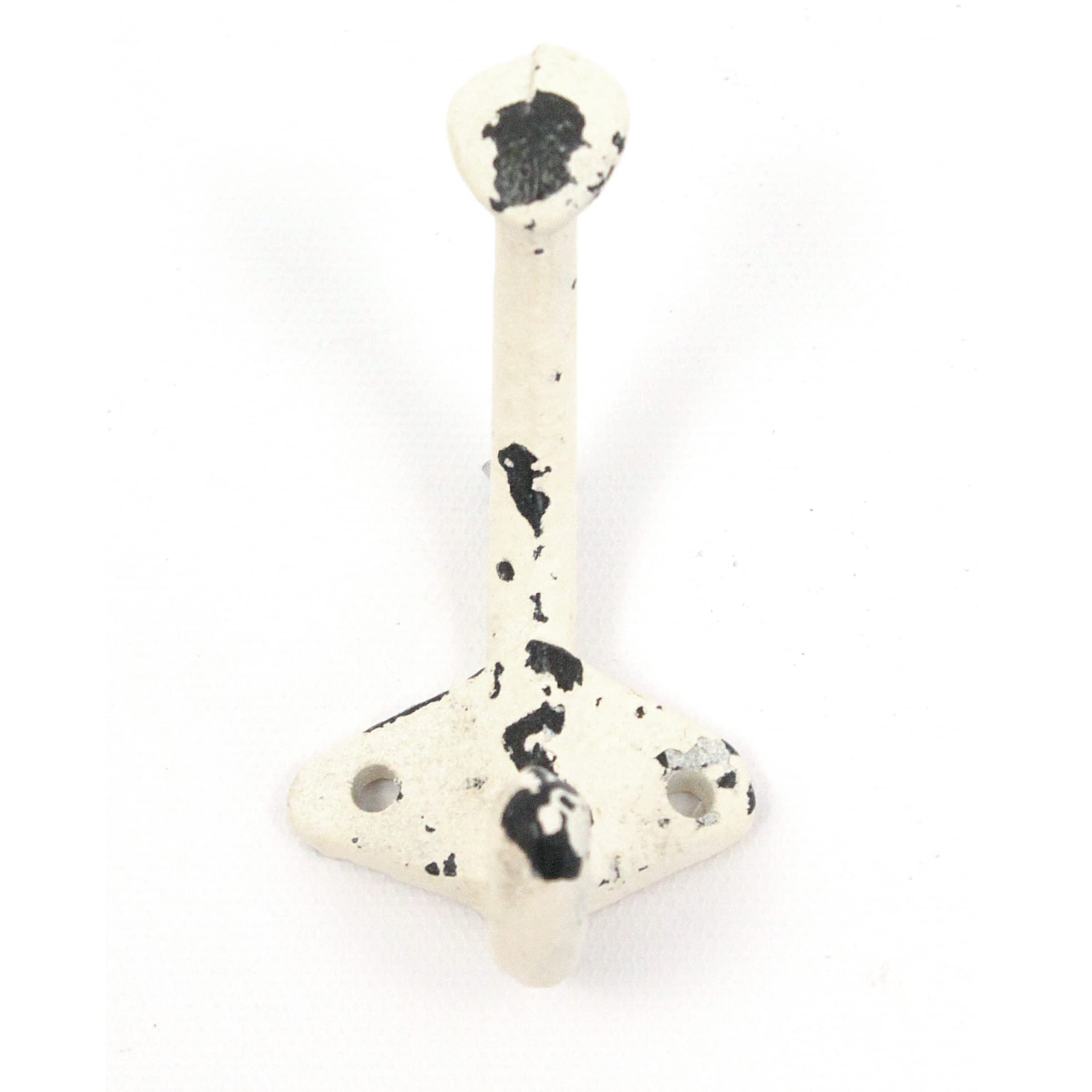 BARNWOODUSA Distressed White Cast Iron Wall Hook Chic Decorative Wall Mounted Hook for Rustic Style Distressed White 3 3/8" L Set of 12 - Image 3