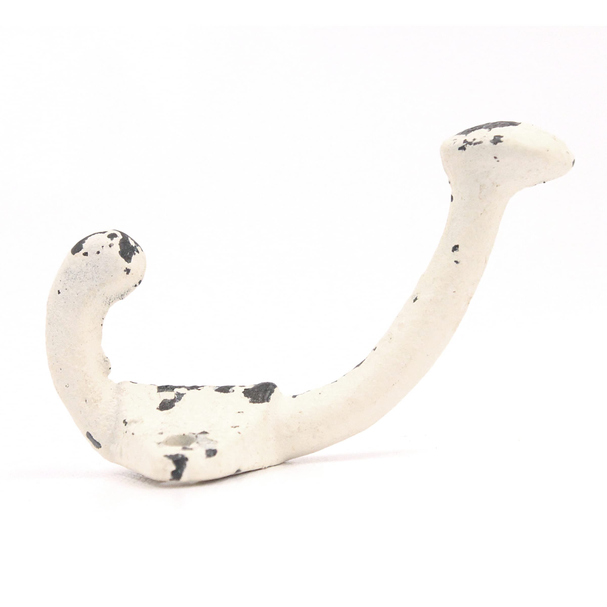 BARNWOODUSA Distressed White Cast Iron Wall Hook Chic Decorative Wall Mounted Hook for Rustic Style Distressed White 3 3/8" L Set of 12 - Image 6