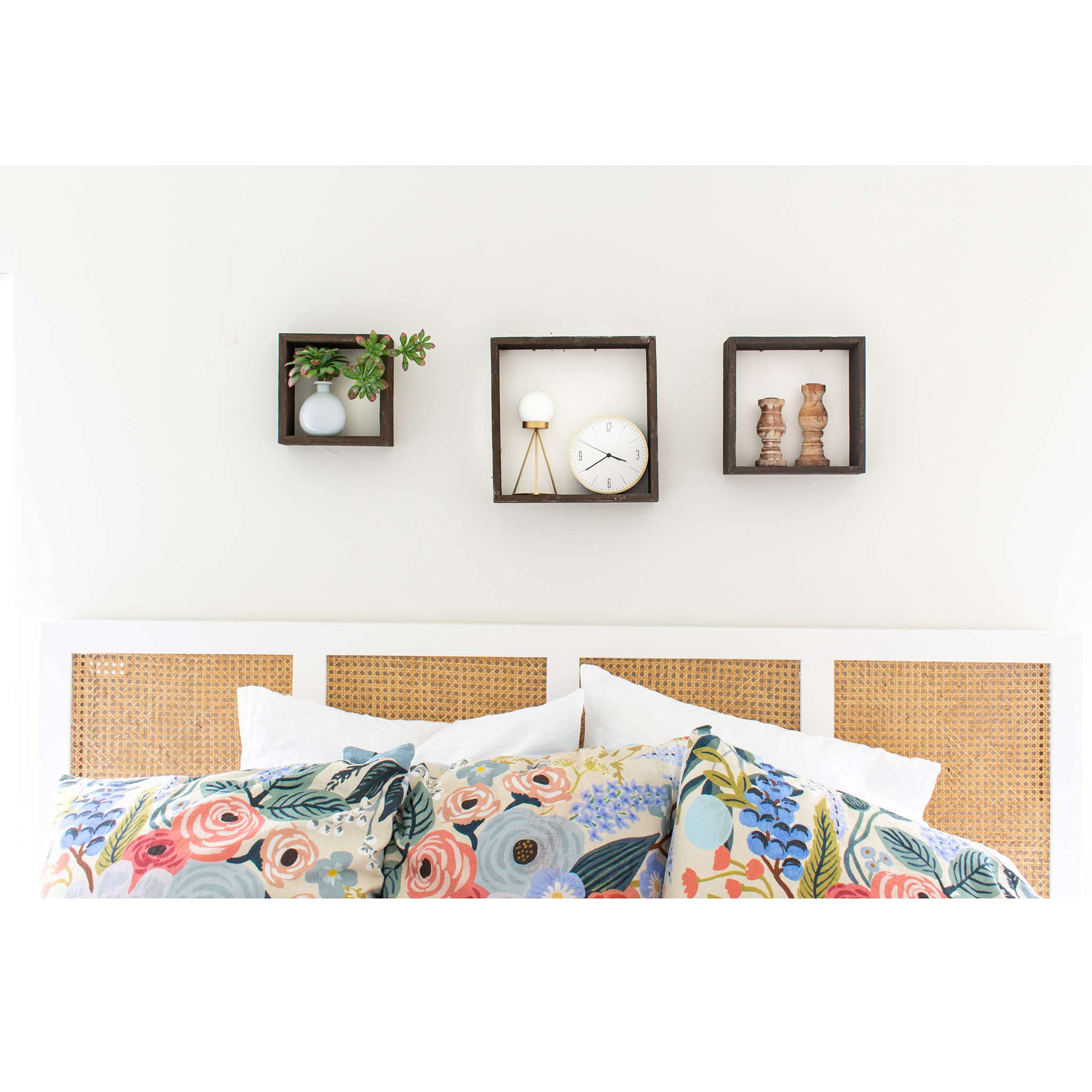 BARNWOODUSA Espresso Rustic Shelves, Square Floating Wood Shadowbox, Home Decor, Set of 3 - Image 3