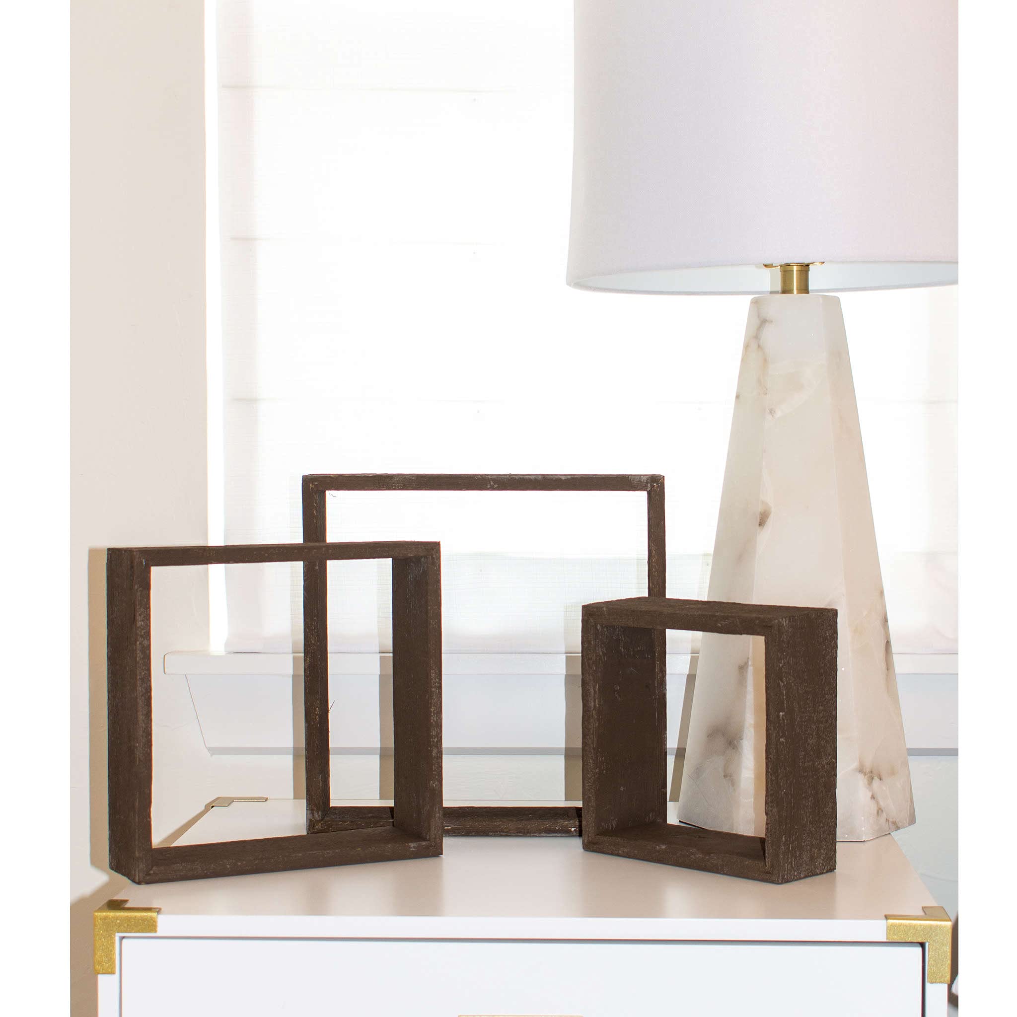 BARNWOODUSA Espresso Rustic Shelves, Square Floating Wood Shadowbox, Home Decor, Set of 3 - Image 6