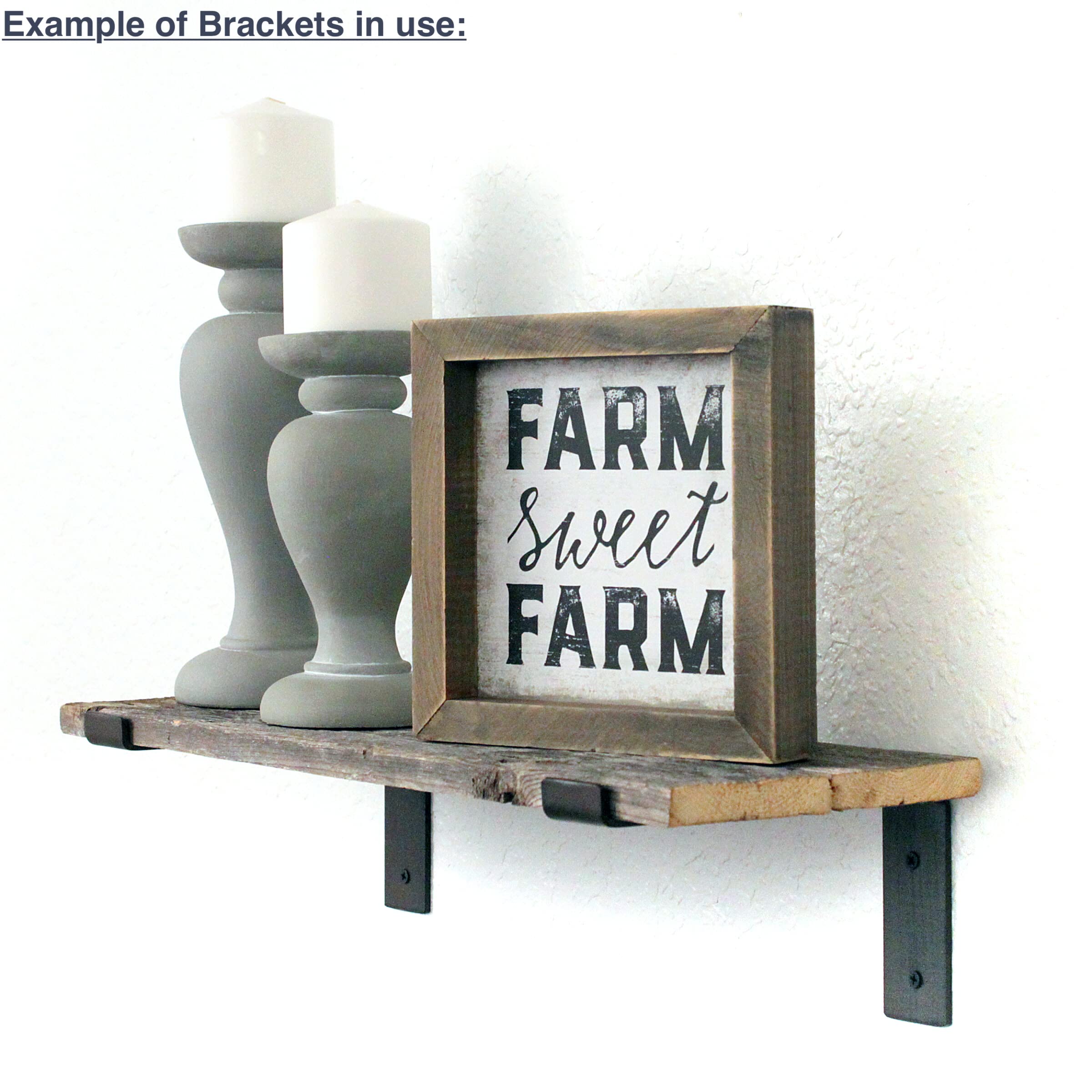 BARNWOODUSA Industrial Flat Cast Iron Shelf Bracket Wall Mounted Bracket for Rustic Style Floating Shelf Hanging Wall Hardware Antique Brown 7 5/8" L - Image 5