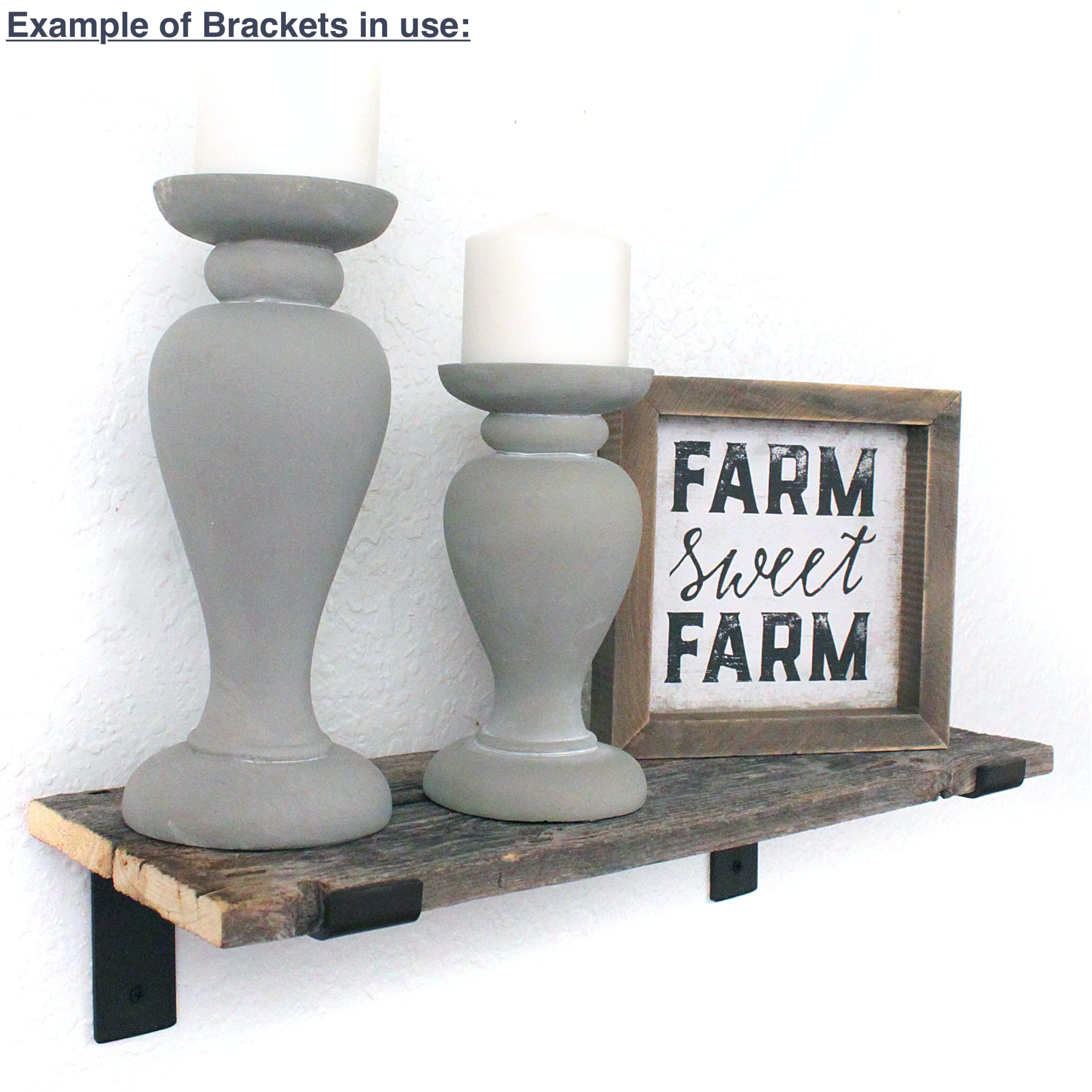 BARNWOODUSA Industrial Flat Cast Iron Shelf Bracket Wall Mounted Bracket for Rustic Style Floating Shelf Hanging Wall Hardware Antique Brown 7 5/8" L - Image 6