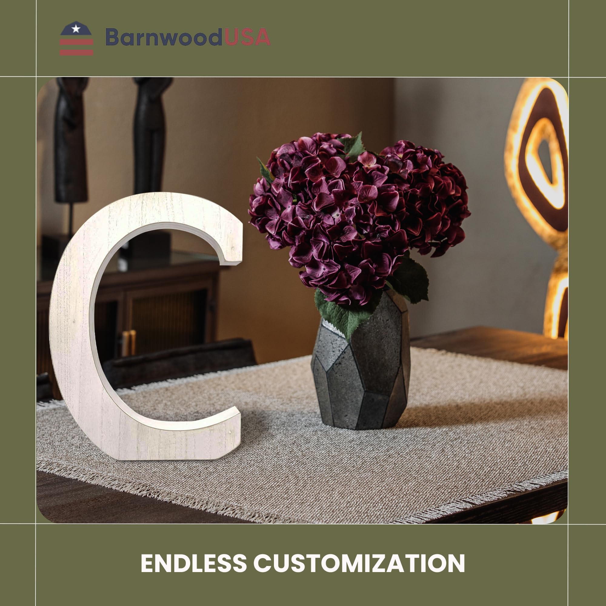 BarnwoodUSA LLC Rustic Large Alphabet Letters - Standing Wooden Monogram for Mantel & Fireplace Decor - Decorative White Wash Wall Letter Blocks - (C - 15.75") - Image 5