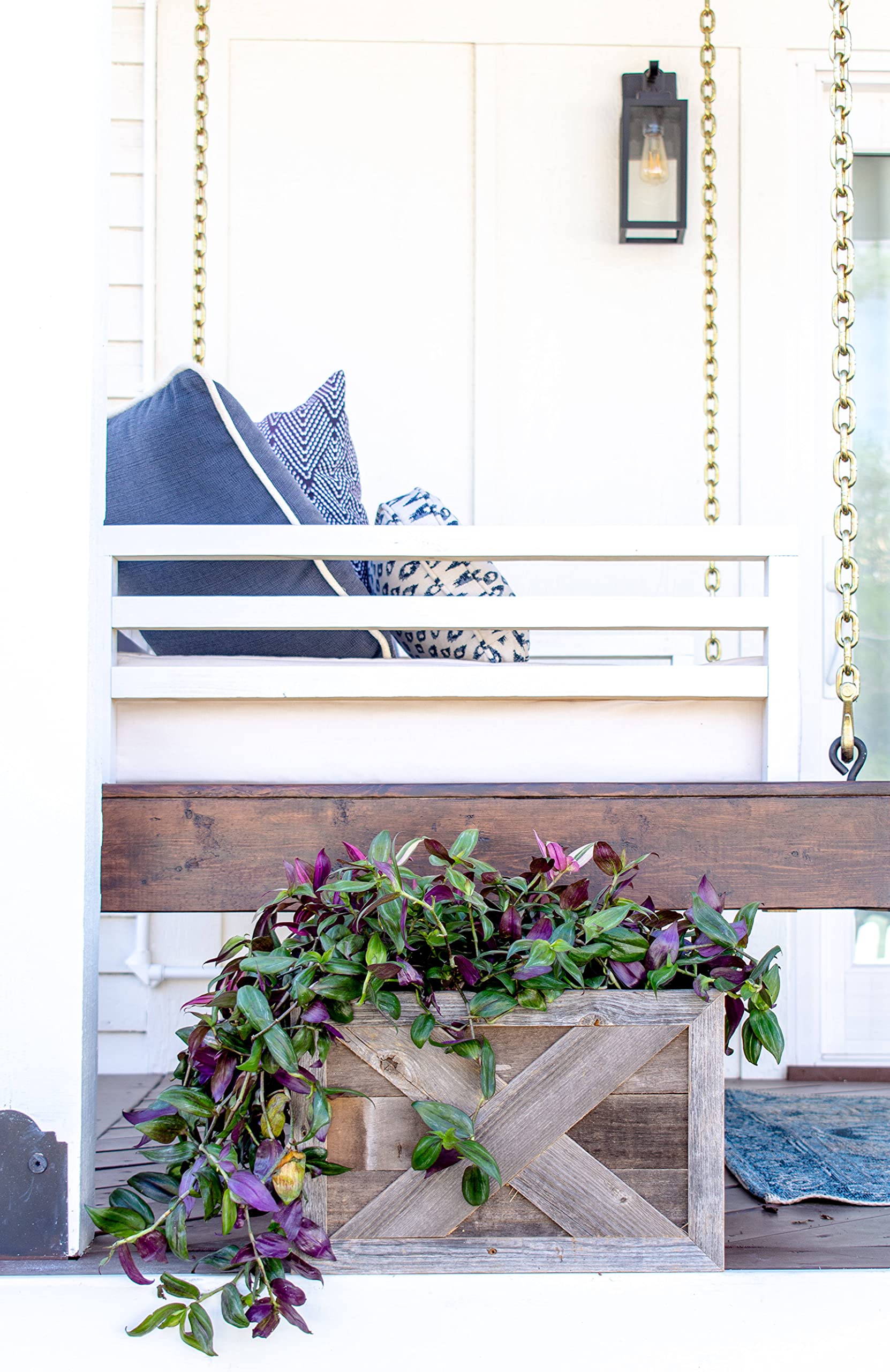 BarnwoodUSA Real Wood Plant and Tree Box Collar, Natural Weathered Gray, Farmhouse Style, Fits Flower and Tree Pots - Image 7