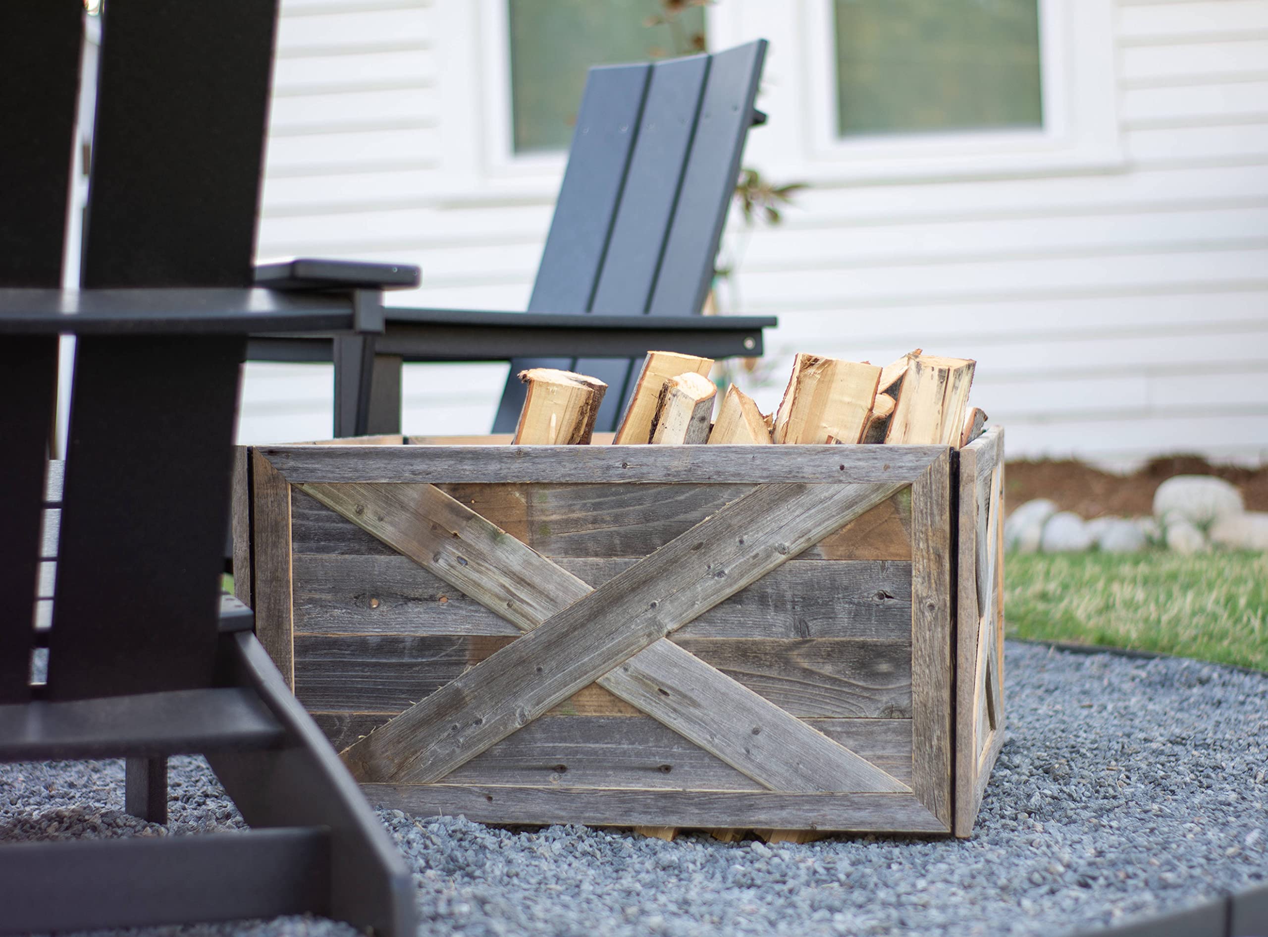 BarnwoodUSA Real Wood Plant and Tree Box Collar, Natural Weathered Gray, Farmhouse Style, Fits Flower and Tree Pots - Image 8