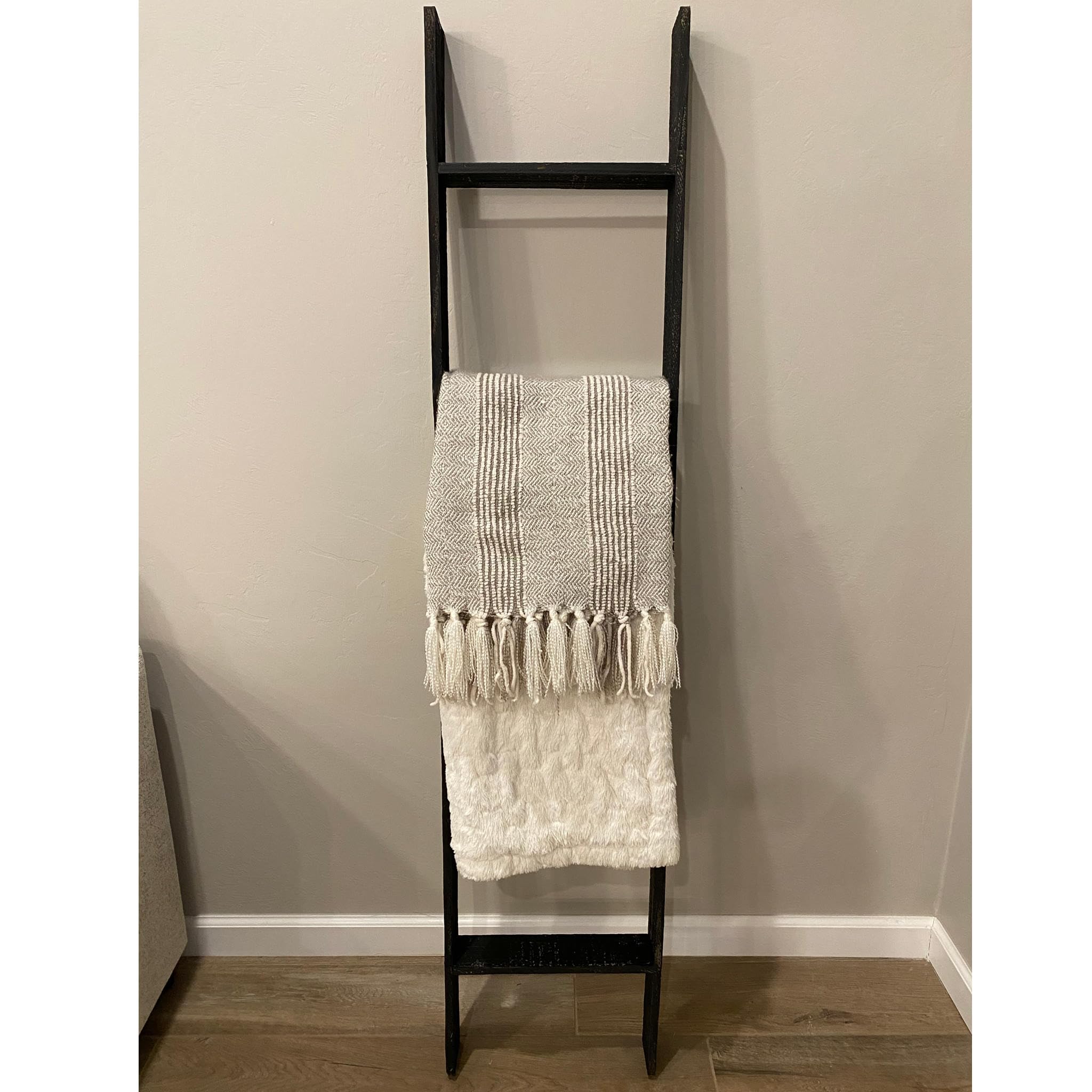 BarnwoodUSA Reclaimed Wood Bookcase Ladder (5 Foot, Black) - Image 4