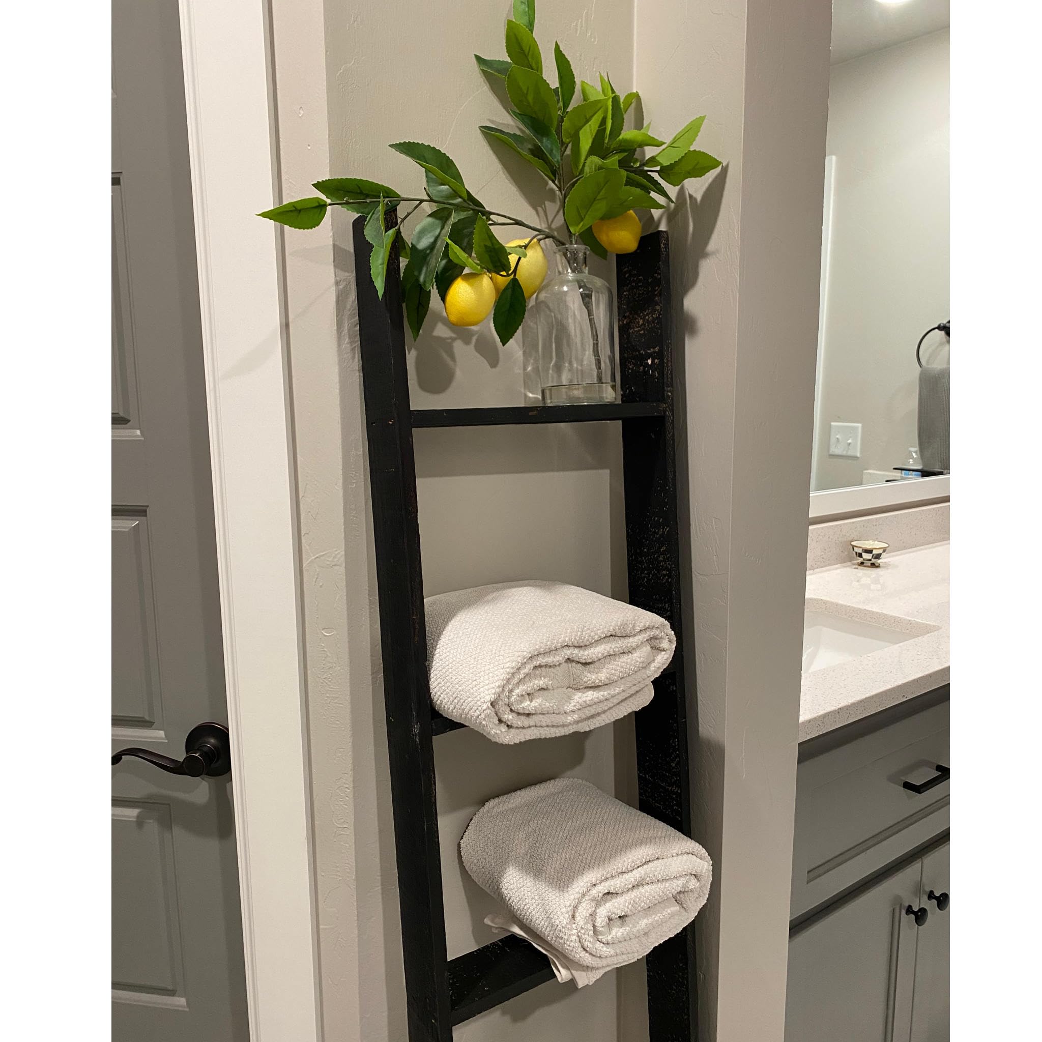 BarnwoodUSA Reclaimed Wood Bookcase Ladder (5 Foot, Black) - Image 7