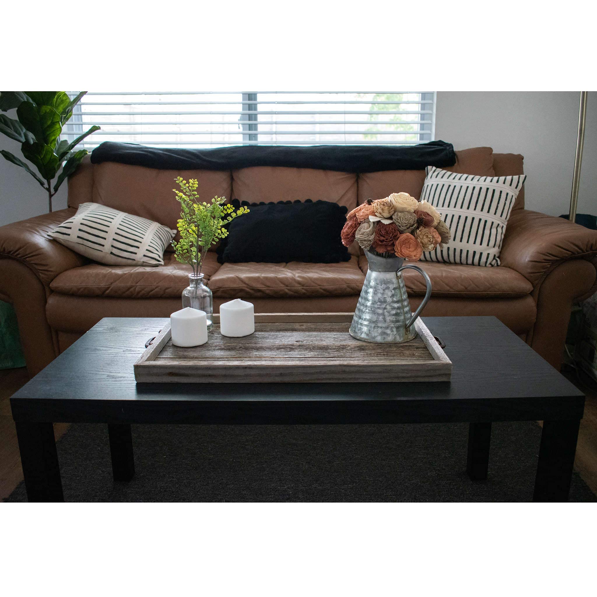 BARNWOODUSA Reclaimed Wood Decorative Tray Farmhouse Décor Recycled Wood Planks Rustic Breakfast Platter - Image 5