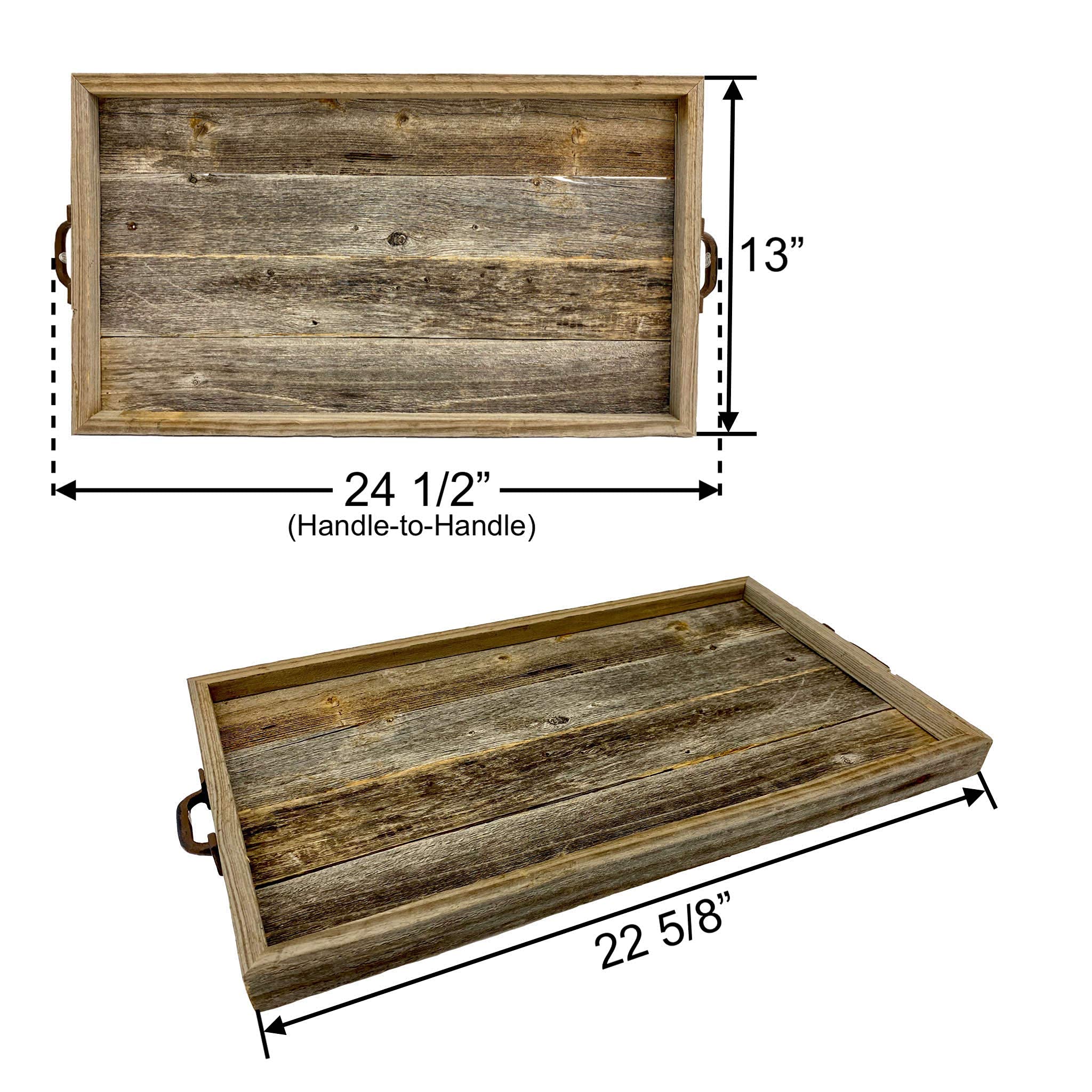 BARNWOODUSA Reclaimed Wood Decorative Tray Farmhouse Décor Recycled Wood Planks Rustic Breakfast Platter - Image 7