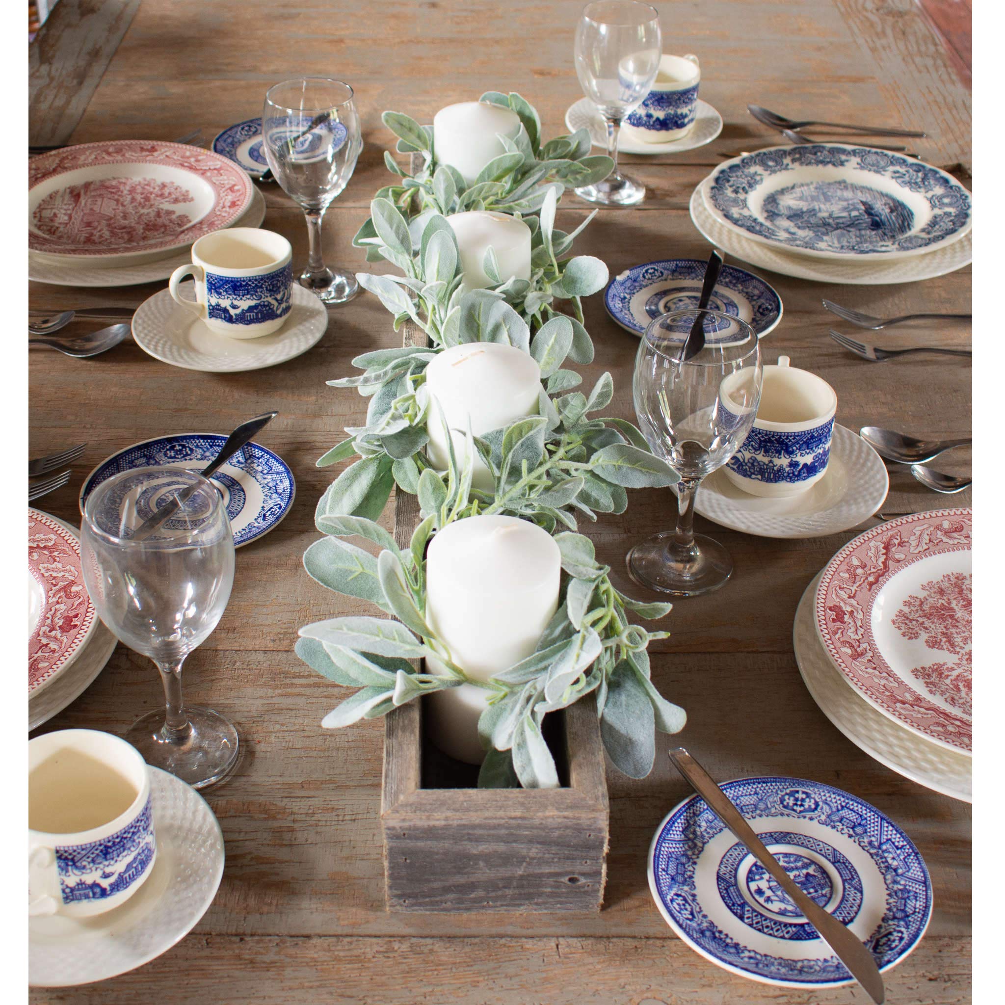 BARNWOODUSA Rustic Centerpiece Barnwood Box Dining Room Table Decorations for Home Décor Coffe Table Décor Planter Box Fireplace Mantel Farmhouse Ornament 35.5" L - Image 3