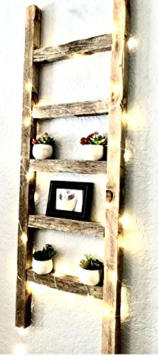 BARNWOODUSA Rustic Decorative Ladder - 100% Upcycled Wood (48" x 12" x 1.5", Weathered Gray) - Image 4