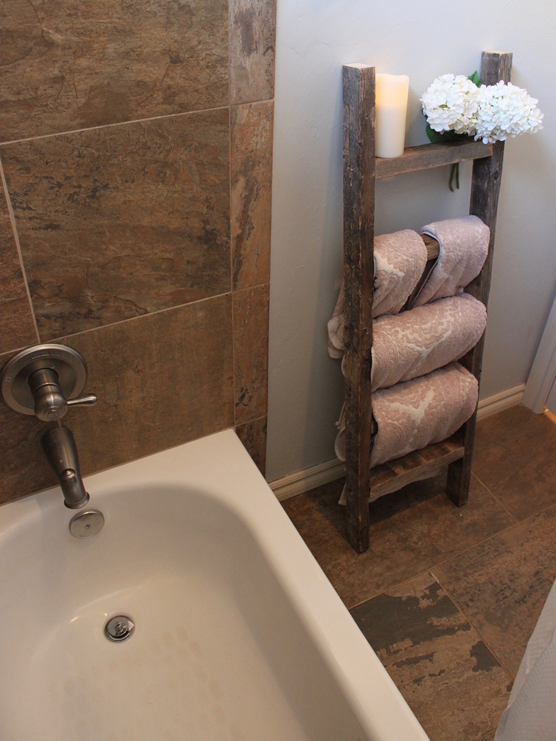 BARNWOODUSA Rustic Decorative Ladder - 100% Upcycled Wood (48" x 12" x 1.5", Weathered Gray) - Image 6