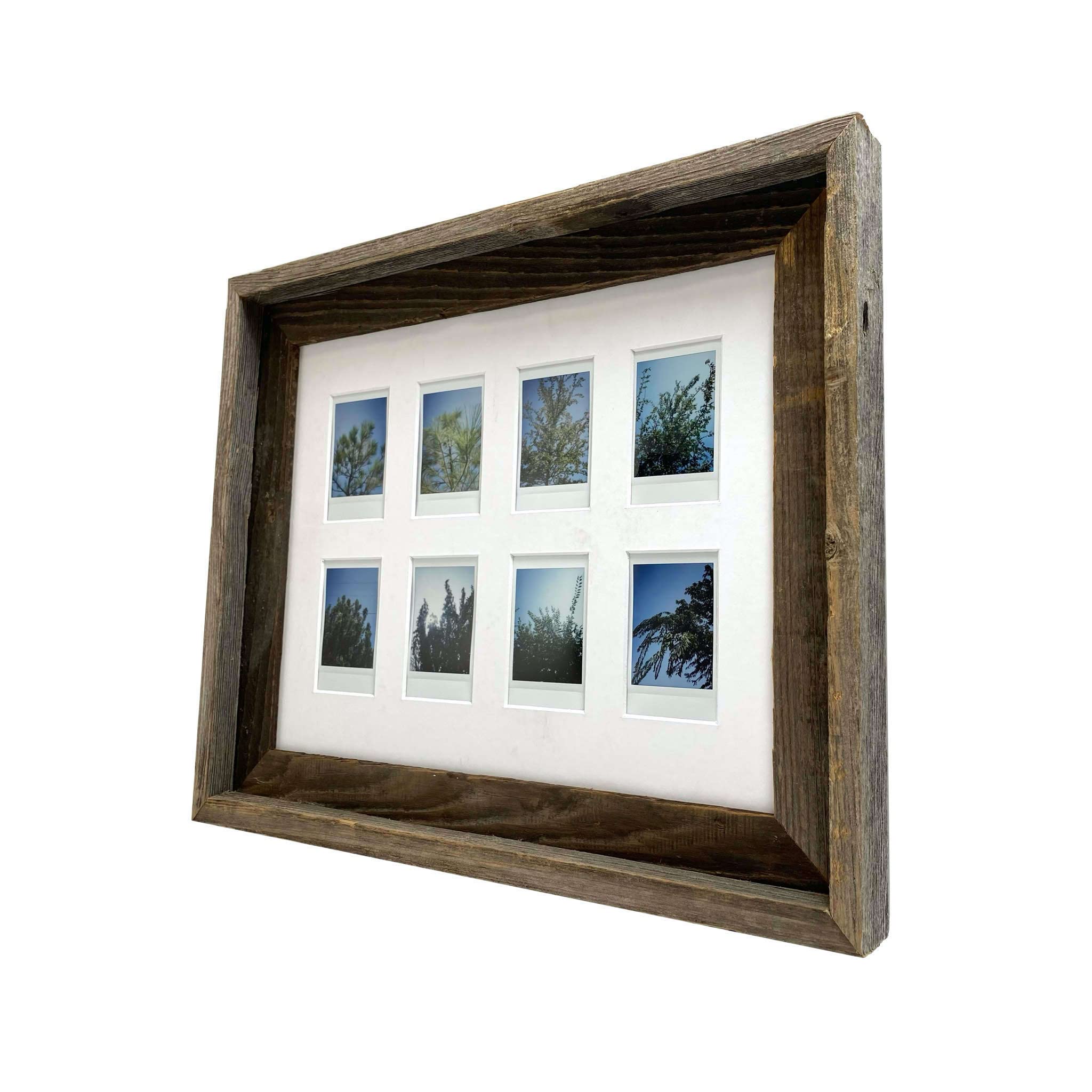 BARNWOODUSA Rustic Farmhouse Photo Frame for use with Instax - 8-Opening - 3.25"x2", White Mat - Image 5