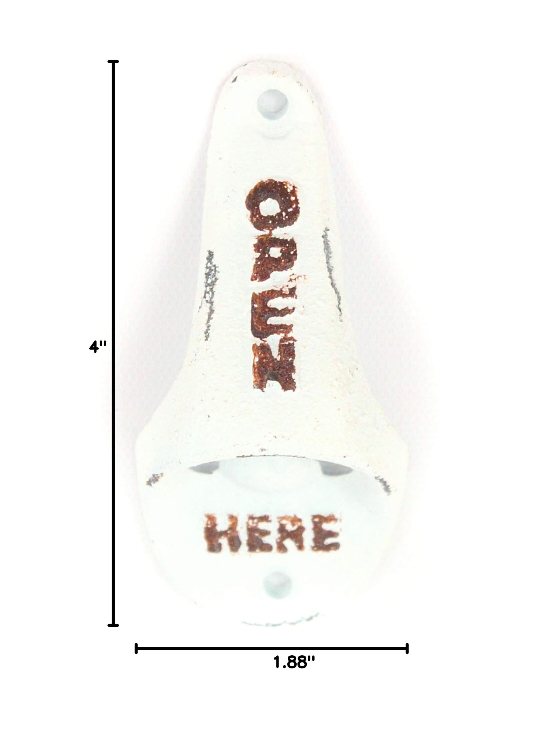 BarnwoodUSA Wall Mounted Bottle Opener, Rustic Farmhouse Cast Iron, Distressed White, Indoor/Outdoor Use, 4 Inch Length - Image 9