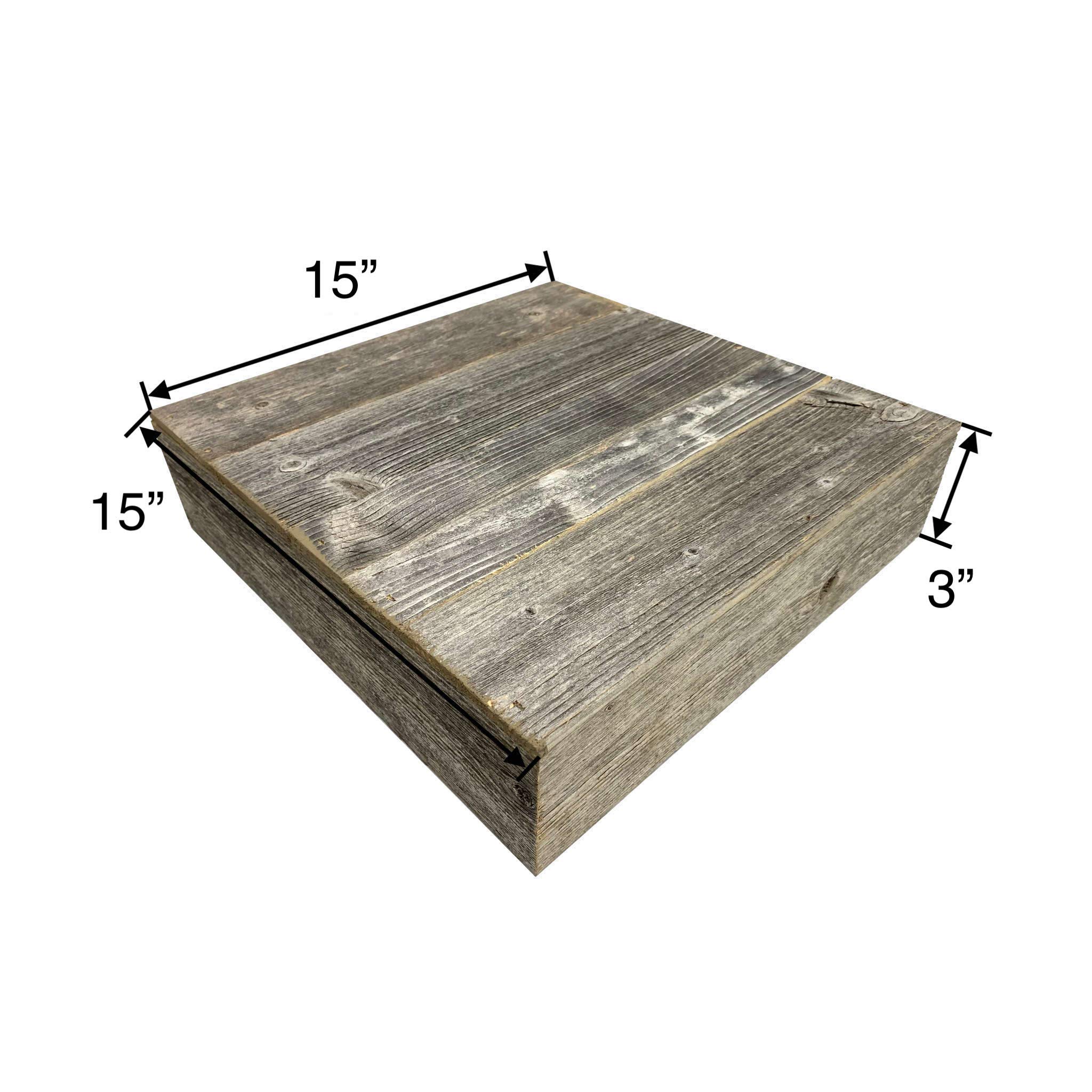 BARNWOODUSA Wood Cake Stand 15"x15" Weathered Gray Rustic Wooden Wedding Dessert Stand Vintage Sturdy 100% Reclaimed Wood - Image 7