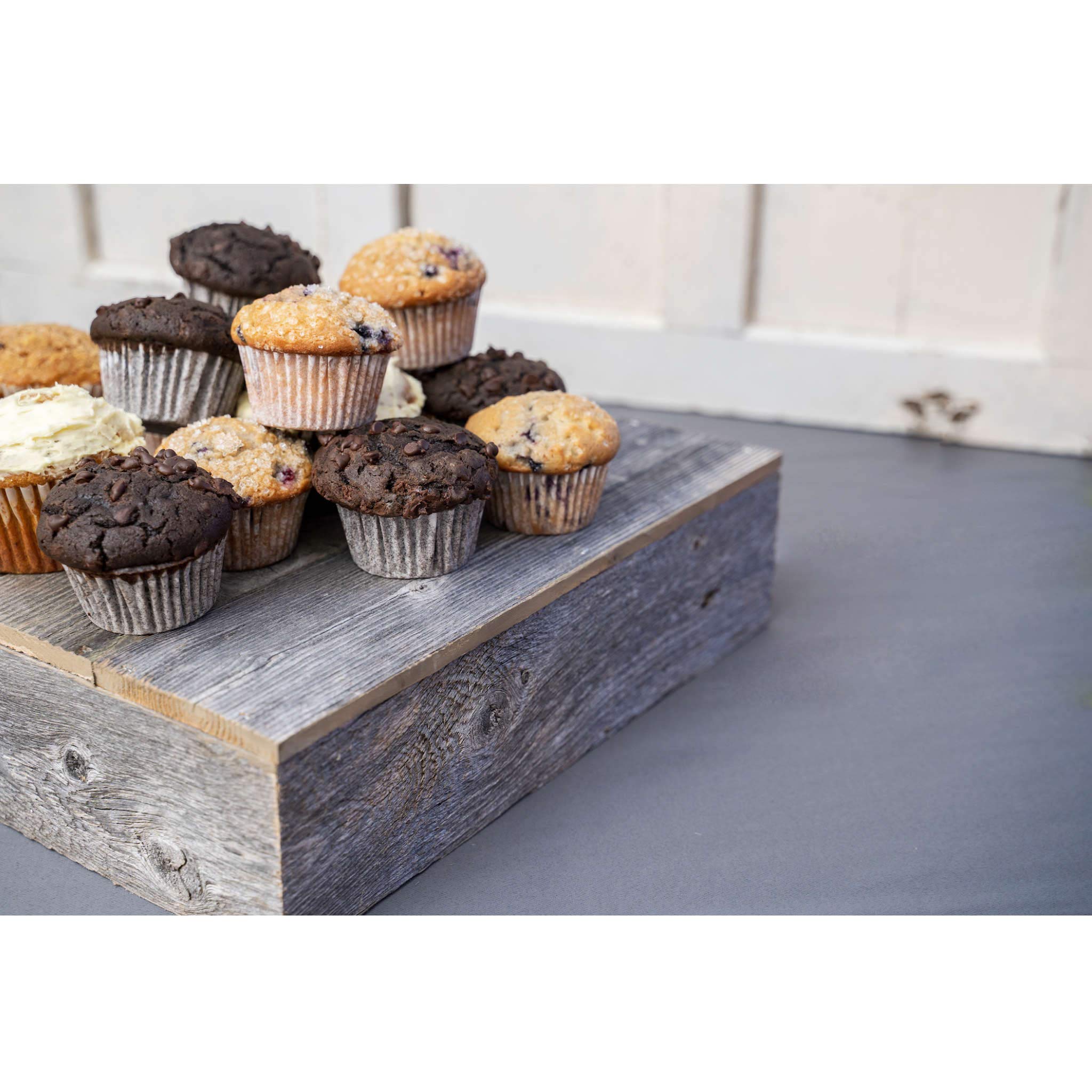 BARNWOODUSA Wood Cake Stand 15"x15" Weathered Gray Rustic Wooden Wedding Dessert Stand Vintage Sturdy 100% Reclaimed Wood - Image 8