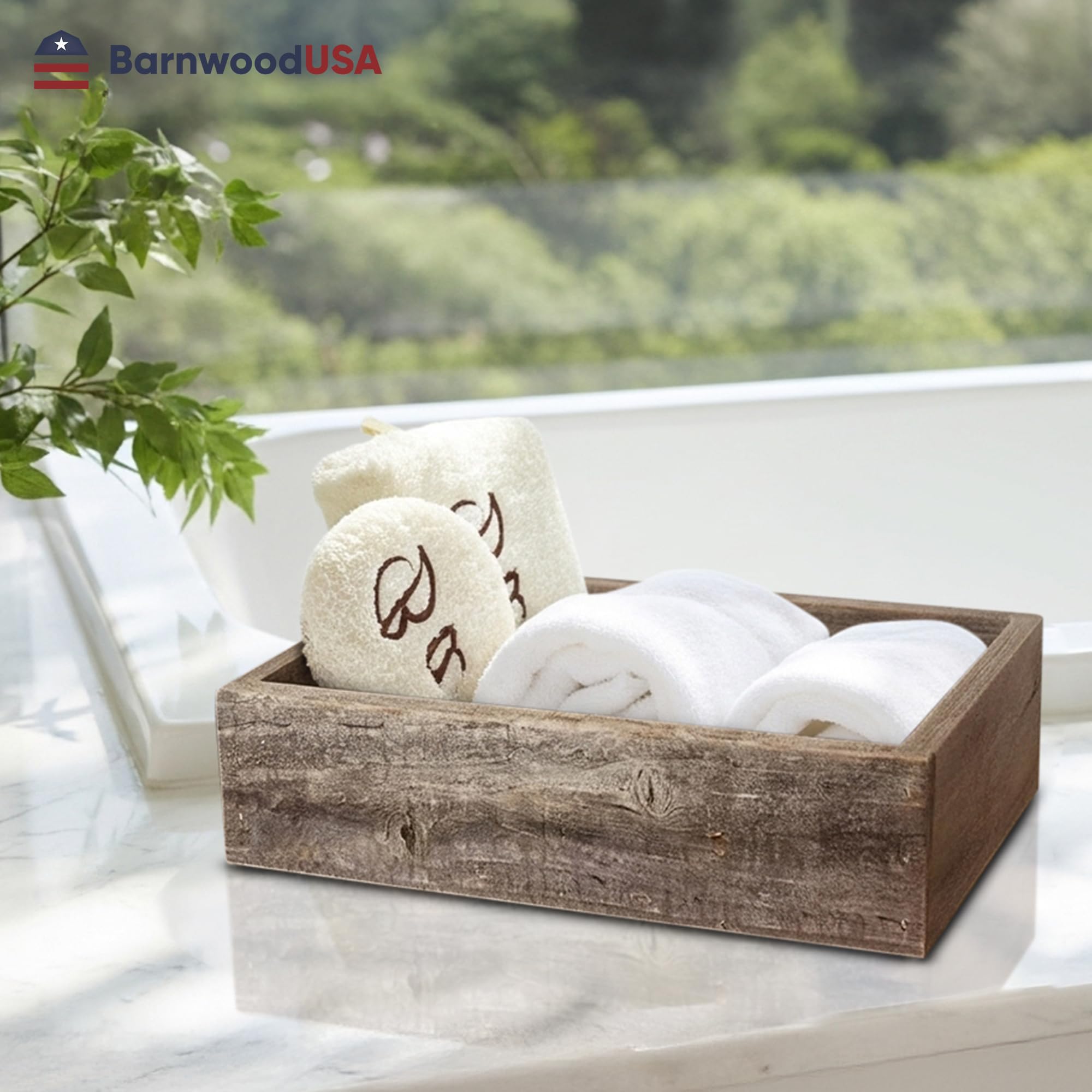 Small Wooden Planter Box – Rustic 1-Pack Wood Window Planter Box Set for Centerpieces & Storage – Durable Wooden Boxes for Decor - Perfect Toilet Basket for Bathroom Organizer - Image 7